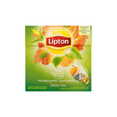 LIPTON Mandarin Orange Flavored Green Tea 20 Silk Pyramid Bags