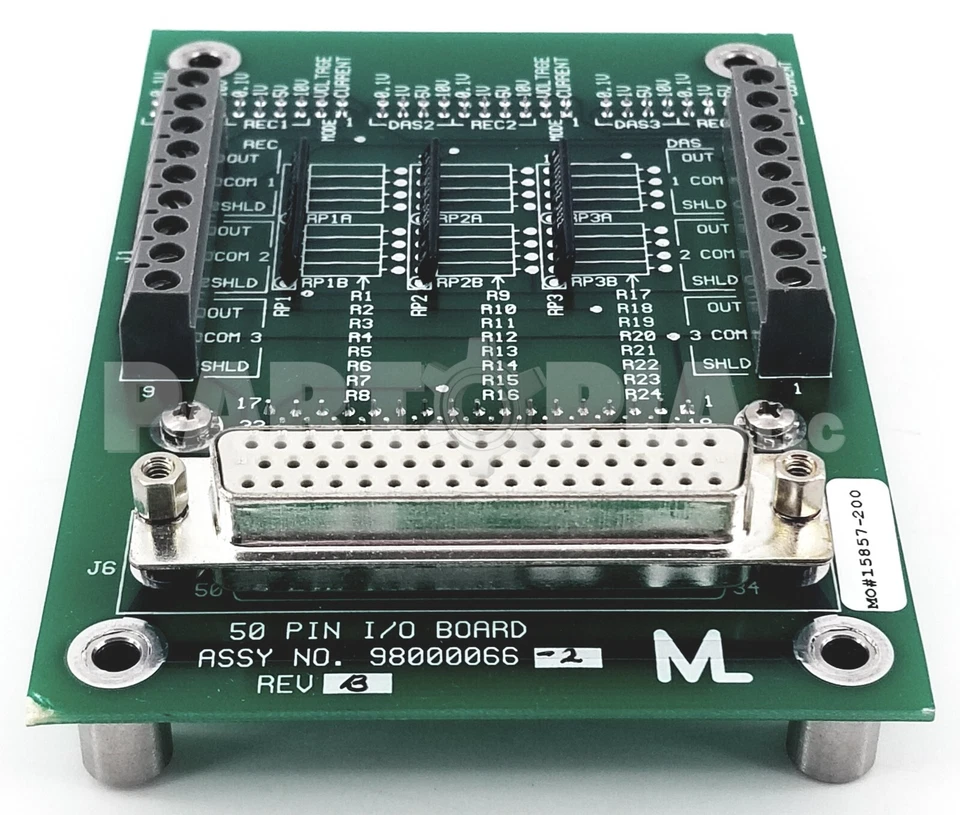 Monitor Labs 98000066 / 98000066-2, placa PCB de E/S de 50 pines, Rev. B Foto 4 de 4