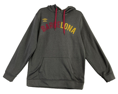 Umbro Barcelona Hoodie Sweatshirt  Mens M Gray Comfort Control MC20580M NWT