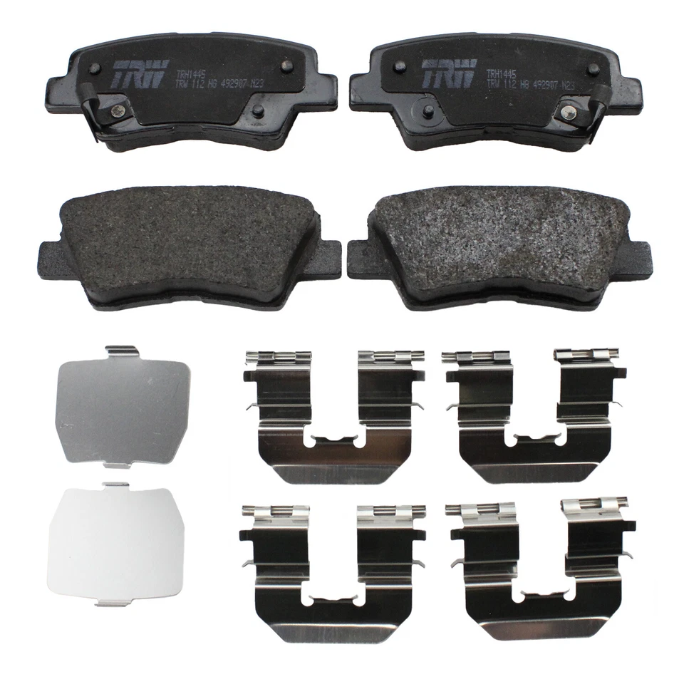 Pastillas de freno traseras bajas TRW Pro con clips para Hyundai Azera Sonata Kia Optima Foto 2 de 4