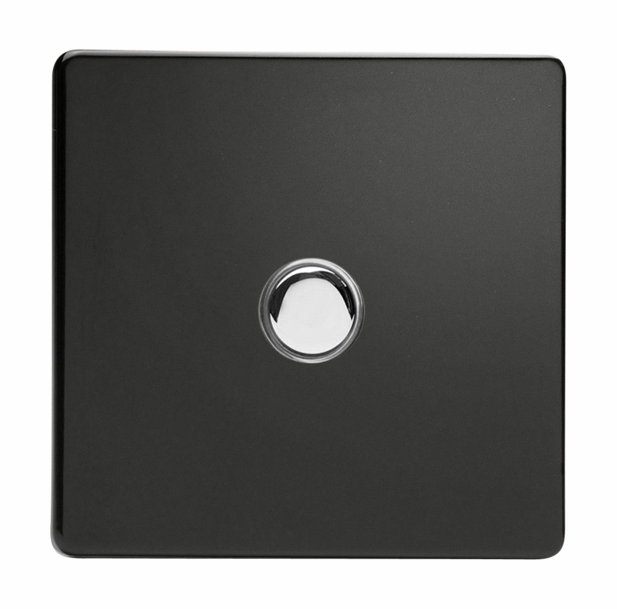 Varilight XDLM1S Screwless Premium Black 1 Gang 6A 1W Push Momentary Switch