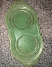 Vintage Clews & Co Ltd CHAMELEON WARE made In England Green Serving Dish VGC