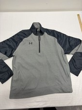 Under Armour Sweatshirt Mens XL Gray Quarter Zip Fleece Pullover Loose Fit