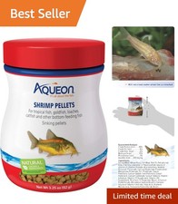 All-Natural Shrimp Pellets Fish Food - Supports Growth  Immune Health, 3.25 oz