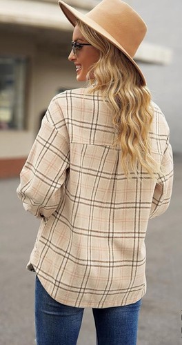 NEU Damen Shacket Jacke Oversized kariert Flanell Button Down Hemd Small - Bild 2 von 6