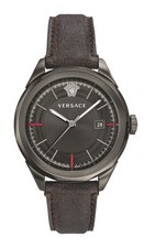 Versace Watch Glaze VERA00418 Quartz 43mm Steel Black Dial WR 50m