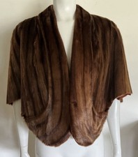 Gorgeous Vintage Ranch Mink Stole Cape Capelet Shawl Unique Color And Style