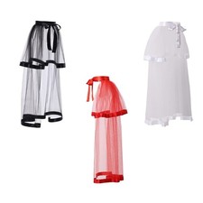 Women s Tulle Bustle Skirt Layered Tutu Skirts Victorian Tie on Underskirt