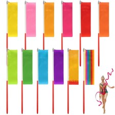 12 Pack Dance Ribbons for Kids, Dance Class, Birthday Party, Gymnastics, Prin...
