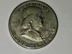 1949 D FRANKLIN HALF DOLLAR 50C US COIN IN CLEAR CAPSULE CIRCULATED 90% SILVER