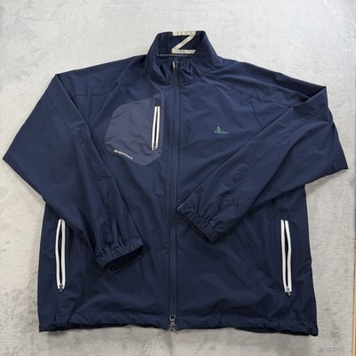 Zero Restriction Power Torque Full Zip Golf Rain Jacket Blue Mens XL Two Way Zip