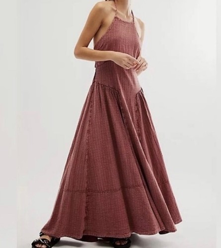 Free People Mind Over Matter Midi Dress  Burnt Henna Red sz XS