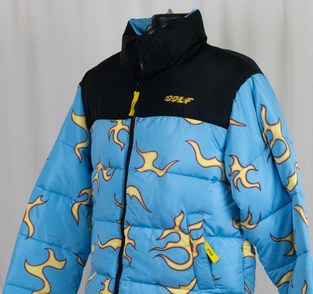 NWT Golf Wang Tyler The Creator Flame Puffer Blue 100% Down No Fap