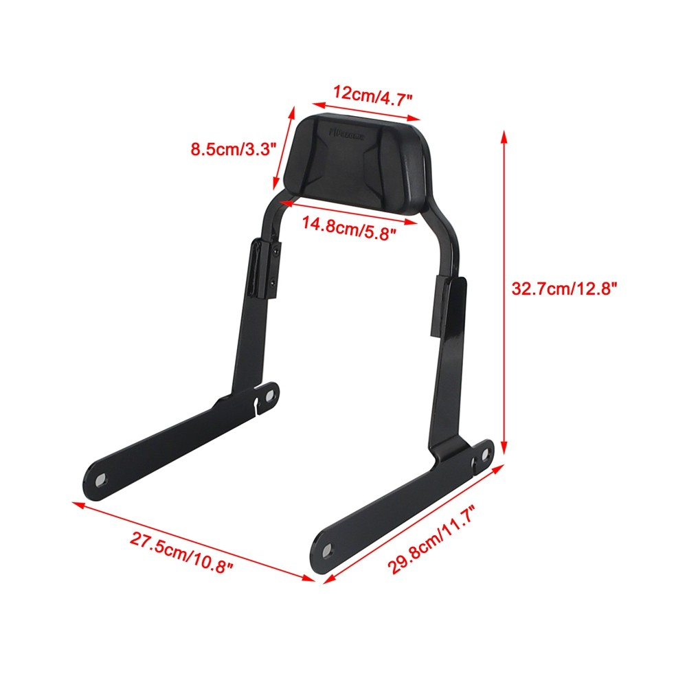 Low Profile Sissy Bar Mini Sports Backrest For Harley Dyna Switchback FLD 12-16