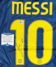 Autographed Signed LIONEL MESSI Barcelona Jerseys Soccer Jersey Beckett BAS COA