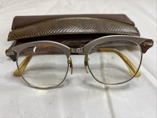 Vtg Shuron Eyeglasses Silver Cat Eye Frames 5.50 Alum USA Retro Classic Design