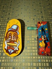 Rare Vintage Graphics Tin Litho U.S. Metal Toys Spinner Style Toys - Set Of 2