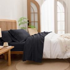 Bestouch Sheet Set 100 Washed Cotton Linen Feel Super Soft Comfortable Chic