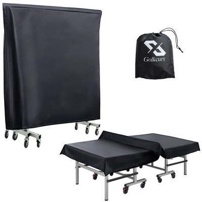 Golkcurx Ping Pong Table Cover,Table Tennis Cover Waterproof Sunproof Black 