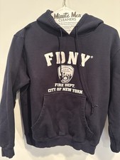 FDNY FIRE DEPT CITY OF NEW YORK Navy Hoodie/Sweatshirt Pullover Size Medium S