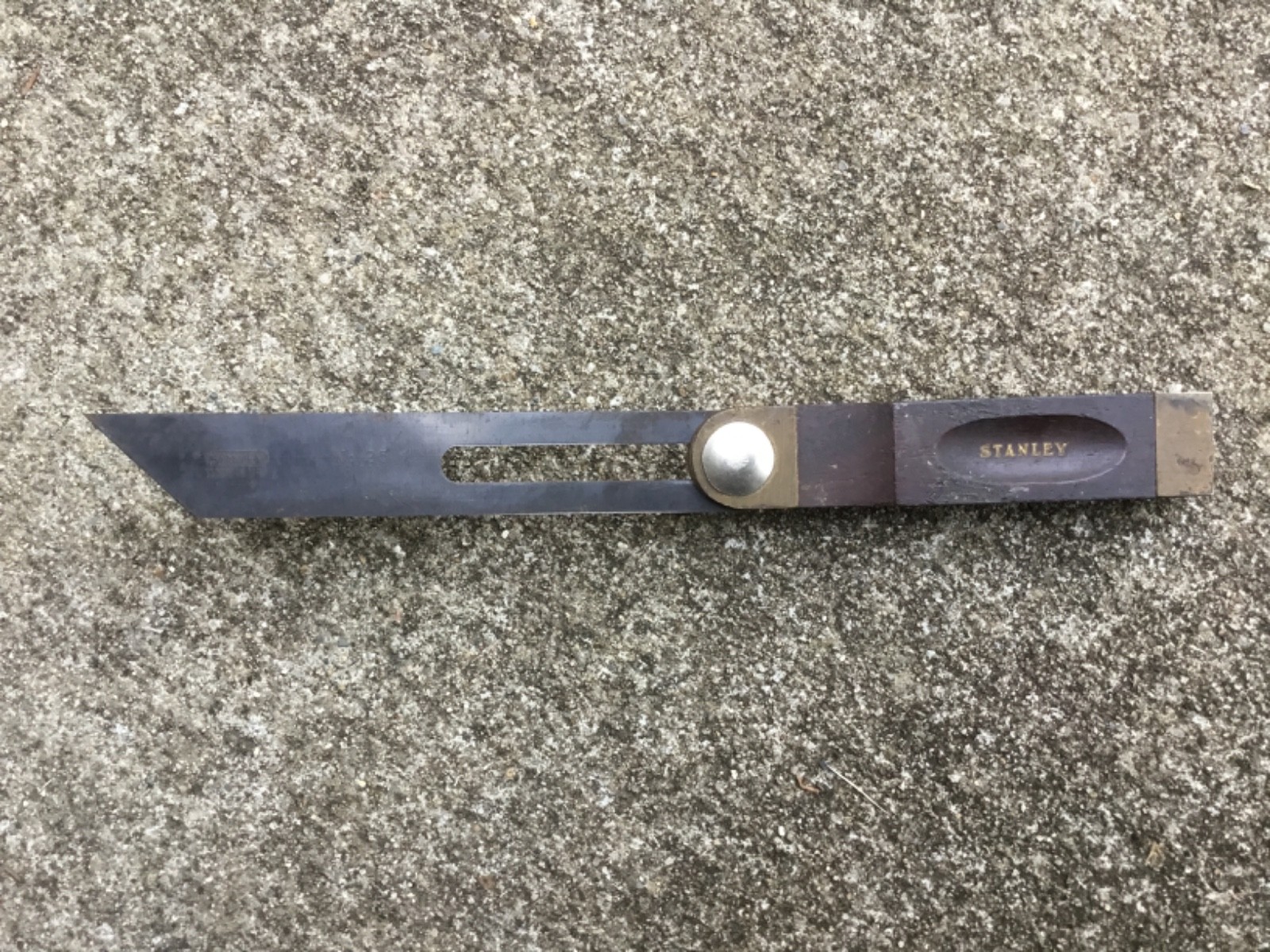 VINTAGE 6 INCH STANLEY NO. 25 WOOD & BRASS T-BEVEL USA