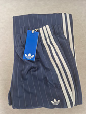Adidas Pin Stripe Satin Pants Womens Night Indigo KD2296 FAST SAFE
