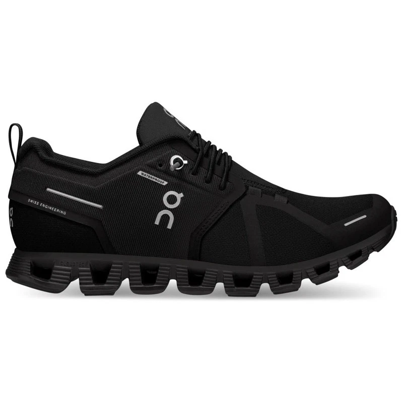 On Running Womens Cloud 5 Waterproof Running Trainers Black