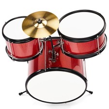 14"x10" 3-Pieces Junior Kids Drum Set Kit Pedal Drum Stick Wrench Drum Stool--