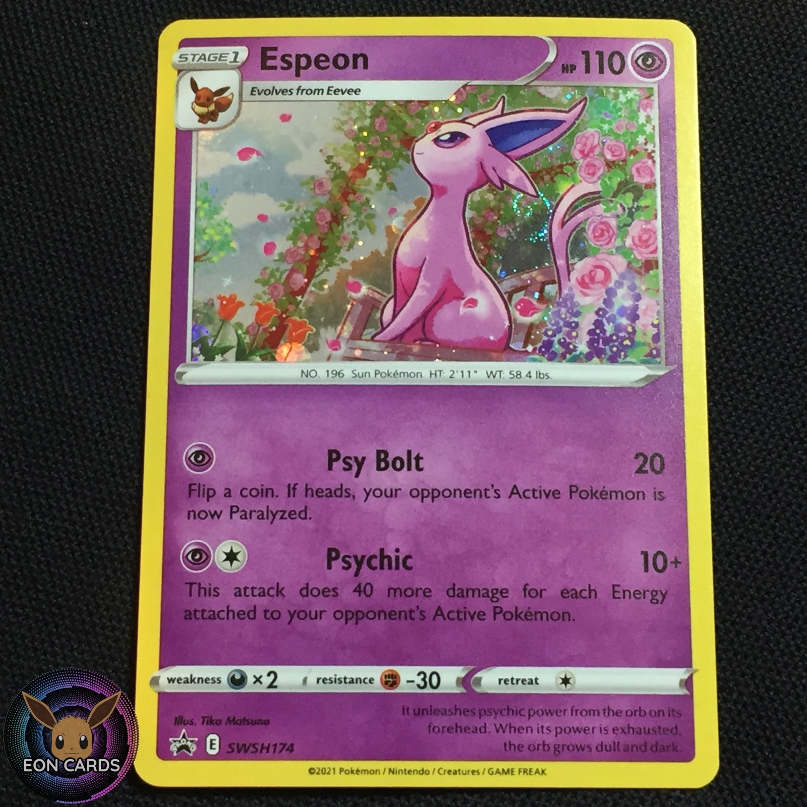 Espeon HOLO PROMO GALAXY SWIRL SWSH174 (NM) Black Star Pokemon Cards A4