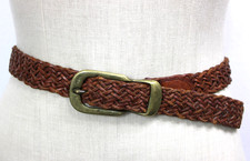 Vintage Ralph Lauren Saddlers Belt Size M Chunky Braided w/ Brass Buckle RL 94