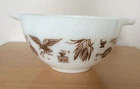 Pyrex Early American Cinderella 441 Nesting Mixing Bowl White Brown 1.5 Pint