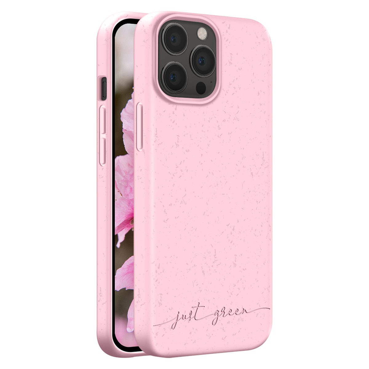 Coque iPhone 13 Pro JUST GREEN Rose Natura compatible avec charge sans fil