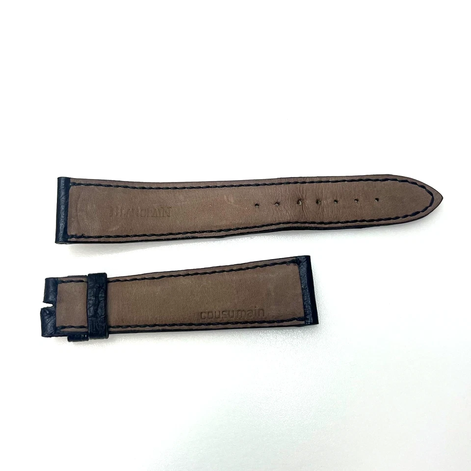 Pulseira de relógio de couro preto genuíno Blancpain 19mm-16mm #807A - Imagem 2 de 3