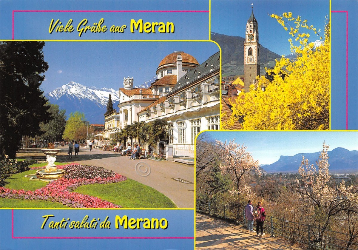 Cartolina Merano vedute VG (Bolzano)