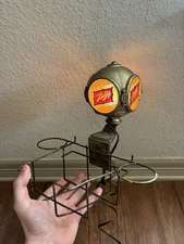 Vintage SCHLITZ BEER LIGHTED BAR Cup NAPKIN Holder Works Advertising Sign 70s