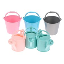 1Set Dollhouse Miniature Bucket Watering Can Plant Watering Garden Tool Decor