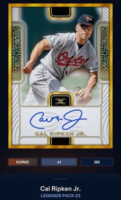 23 Topps Bunt DIGITAL Legends Pack Gold Frame Signature ICONIC Cal Ripken Jr
