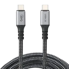 2m (6.56ft)USB 4.0 Gen2X2 Type C 20Gbps/240w Male/Male Cable, E-Mark Braided