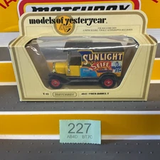 Matchbox Models Of yesteryear. Sunlight soap Ford model T van, boxed.Lesney 
