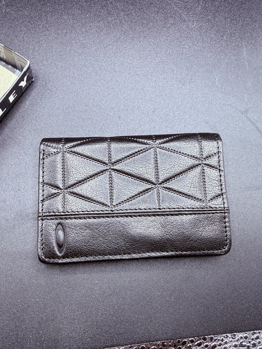 Oakley Leather Slim Wallet Jet Black New | eBay