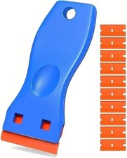 Plastic Razor Scraper 10 Double Edged Blades Tool for Labels Stickers Decals