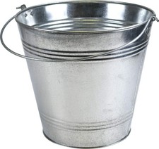 Heavy Duty Galvanised Steel Metal Bucket Pail with Handle (15L) 15L, Silver