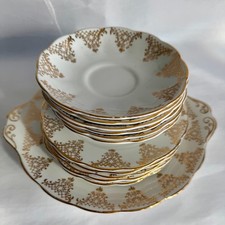 Royal Albert Bone China Tea Service "Gold Flowers & Lattice"