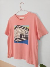 See By Chlo� Quartz Pink Oversized Logo Women T-Shirt, Size S SMALL, 100% Cotton
