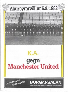 KA ICELAND V MANCHESTER UNITED RARE FRIENDLY 5 AUGUST 1982