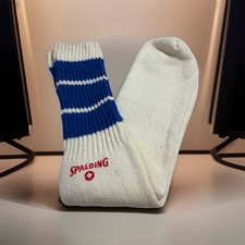 VTG Spalding Tube Long Socks Striped Blue White NEW 70s USA 80's 9-11 NOS.