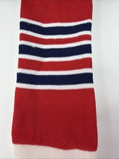 VTG Socks 90s NOS 23" Football Striped Red Navy 10-13 Soccer Acrylic USA 80s
