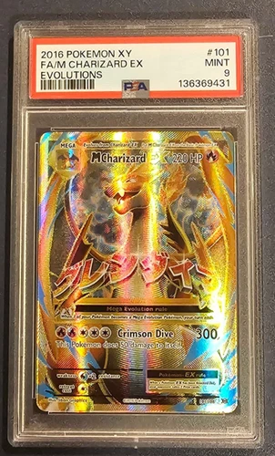 2016 POKEMON XY EVOLUTIONS #101 FULL ART/M CHARIZARD EX PSA 9