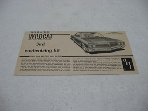 Instruction Sheet Only - AMT 1965 Buick Wildcat Model Kit #6525-150