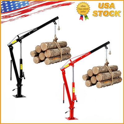 2000LBS Hydraulic Pickup Truck Crane Folding Truck-Mounted Bed 360° Engine Hoist